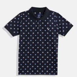 Allen Solly Junior Boys Micro Print Polo Collar T-shirt-picture-42