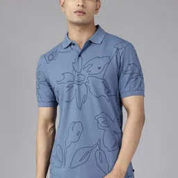 Blackberrys Floral Print Polo Collar T-shirt-picture-16
