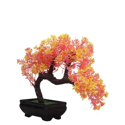 FOLIYAJ Orange & Yellow Artificial Bonsai Pot image 3