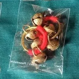 UAPAN Ghungroo Kadi Fingers for Puja Aarti Hand Finger Clapping Ring Cymbals Pooja Bhajan Set Pair Musical Instrument finger cymbol (Red, pack of 5 pair) image 4