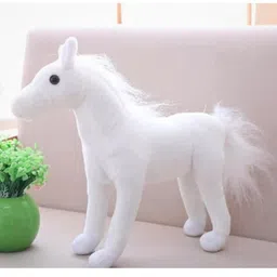 Tickles Simulation Horse Soft Stuffed Plush Animals Toy for Kids Birthday Gift (Size: 45 cm; Color: White)-picture-16