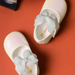 Mine Sole Shimmered Bow Applique Detailed Mary Jane Ballerinas - Silver-picture-10