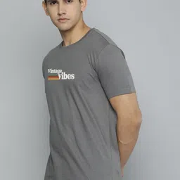 Huetrap Men Typography Printed Round Neck Pure Cotton T-shirt image 5