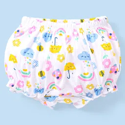 Babyhug 100% Cotton Knit Bloomer Floral Print Pack of 3 - Multicolour image 2