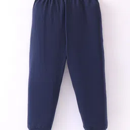 Doreme Single Jersey Knit Full Length Lounge Pants With Text Print - Navy image 2