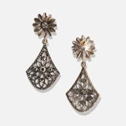 Sohi Intricate Daisy Anchor Golden Dangler Earrings for Women & Girls image 5