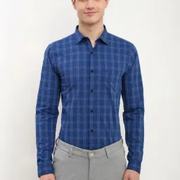 Allen Solly Blue Slim Fit Checks Shirt-picture-29