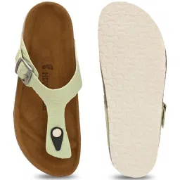 hoversoul Hoversole Women's Tampa Pistachio Cork T-Strap Sandals image 5