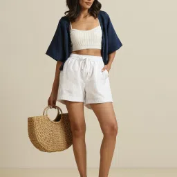 trueBrowns White Plain Shorts image 5