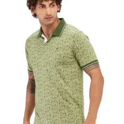 Raymond Green Slim Fit Printed Polo T-Shirt image 3