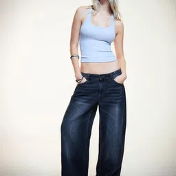 Bershka Pure Cotton Baggy Barrel Jeans-picture-14