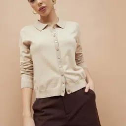 Code By Lifestyle Beige Regular Fit Cardigan-picture-27