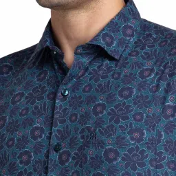 Raymond Blue Contemporary Fit Printed Shirt image 5