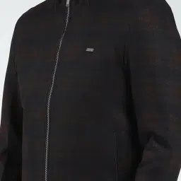 Monte Carlo Navy Blue Regular Fit Checks Jacket image 5