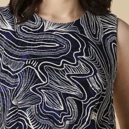 Allen Solly Black Printed A Line Dress image 5