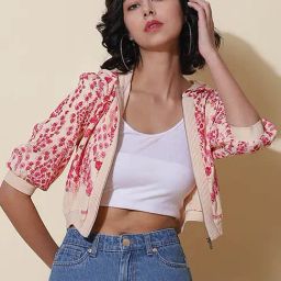 Label Ritu Kumar Pink & Beige Floral Print Jacket-picture-38