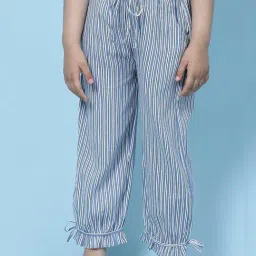 BIBA Girls Blue Cotton Striped Trousers-picture-29