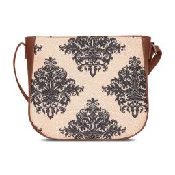 ZOUK Beige Printed Small Cross Body Bag-picture-5