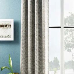 Bianca D`ROMANIO Silver & Beige Faux Silk 5 Ft. Window Curtain-picture-30