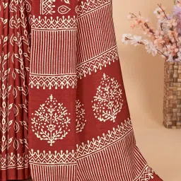 Saree Mall Brown Silk Self Saree with Blouse Piece image 5