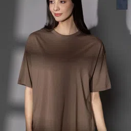 TITTLI Women Pack of 2 Solid Round Neck Pure Cotton Oversized T-shirts-image-27