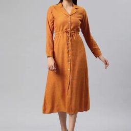 Cottinfab Yellow A Line Dress-picture-44