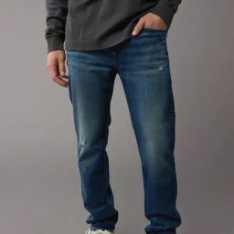 American Eagle Blue Cotton Slim Fit Distressed Jeans-picture-18