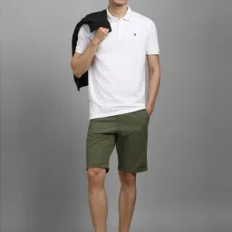 Louis Philippe Green Cotton Slim Fit Shorts image 5