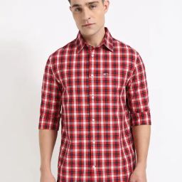Tommy Hilfiger Red Hot Cotton Regular Fit Checks Shirt-picture-23
