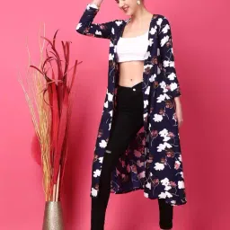 Cation Navy Printed Long Cape image 5