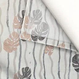 WEAVE AND DECOR White & Grey Floral 300 TC Bedsheet with 2 Pillow Covers image 2