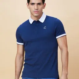Being Human Blue Regular Fit Polo T-Shirt-image-3