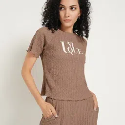 Honey By Pantaloons Brown Regular Fit Printed Top image 4