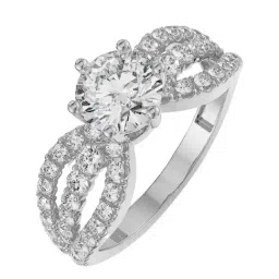 Emori 18k White Gold & Diamond Queen Solitaire Ring-picture-31