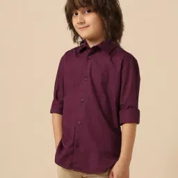 U.S. Polo Assn. Boys Purple Cotton Textured Shirt-picture-37