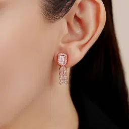 Zavya Nature'S Grace Rose Gold Plated 925 Sterling Silver Earrings-image-3