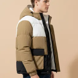 Mast & Harbour Men Colourblocked Bomber with Patchwork Jacket image 4
