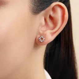 Zavya Twisted Charm Rhodium Plated 925 Sterling Silver Earrings-image-54