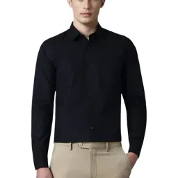 Louis Philippe Navy Cotton Slim Fit Printed Shirt-picture-36
