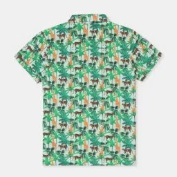 Allen Solly Boys Green Cotton Printed Shirt image 2