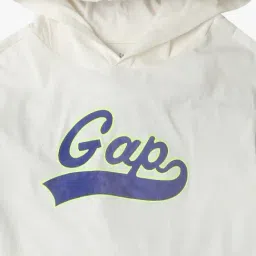GAP Boys White Cotton Logo Sweatshirt image 3