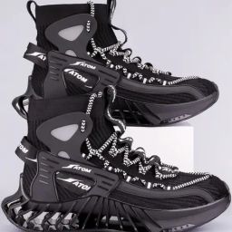 Atom Men's High Tops Black Running Shoes-picture-15