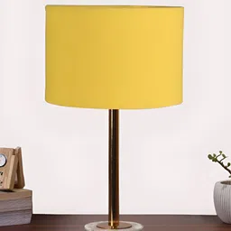 Aura Yellow Metal Cylindrical Shaped Table Lamp image 4