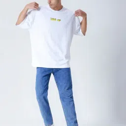 House Of RS White Oversized Fit Printed Oversized T-Shirt image 5