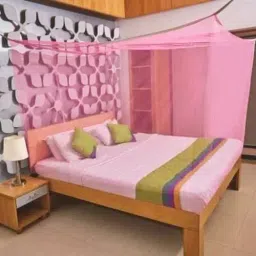 Kalibar 2x2 m Rectangular Mosquito Net for Double Bed (Pink)-picture-14