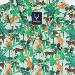 Allen Solly Boys Green Cotton Printed Shirt image 3