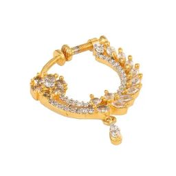 Saraf Rs Jewellery Gold Plated Ad Studded Handcrafted Nose Ring-picture-16
