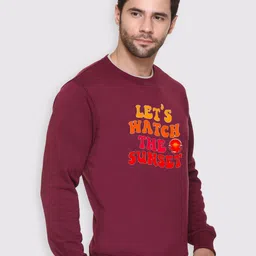 Obaan Men Typography Printed Round Neck Full Sleeves Pullover Sweatshirt image 3