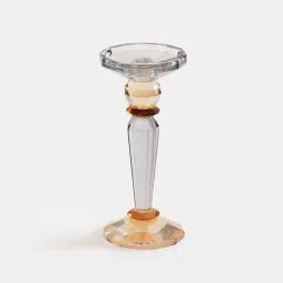 Pure Home and Living Amber and Grey Textured Single Candle Holder image 4