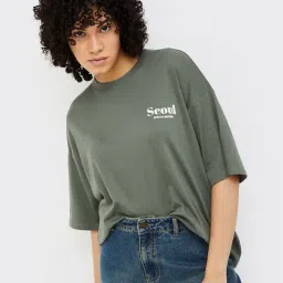 Ginger by Lifestyle Sage Green Graphic Print T-Shirt-image-30